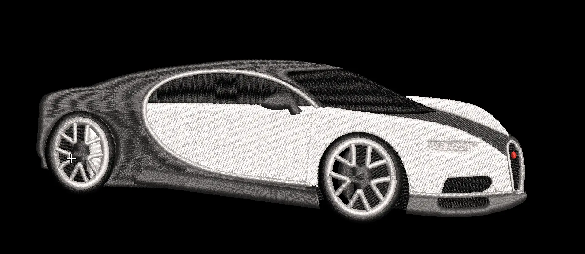 Bugatti Chiron embroidered car seat embroidery