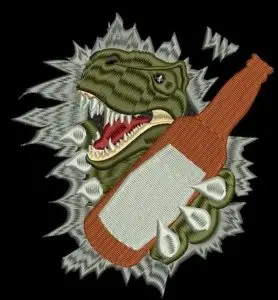 Tyrannosaurus rex dinosaur T. Rex embroidery
