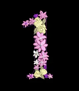 Flowers custom embroidery