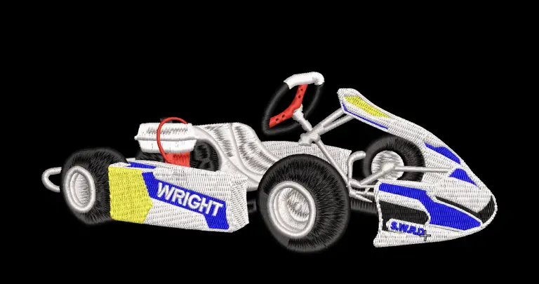 Go kart embroidered go-cart