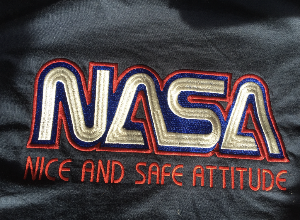 NASA Nice and safe attitude custom embroidery