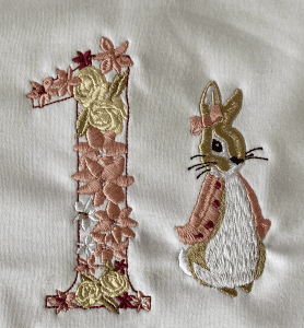 flopsy Peter Rabbit custom embroidered Beatrix potter