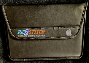 Leather laptop MacBook case embroidered embroidery