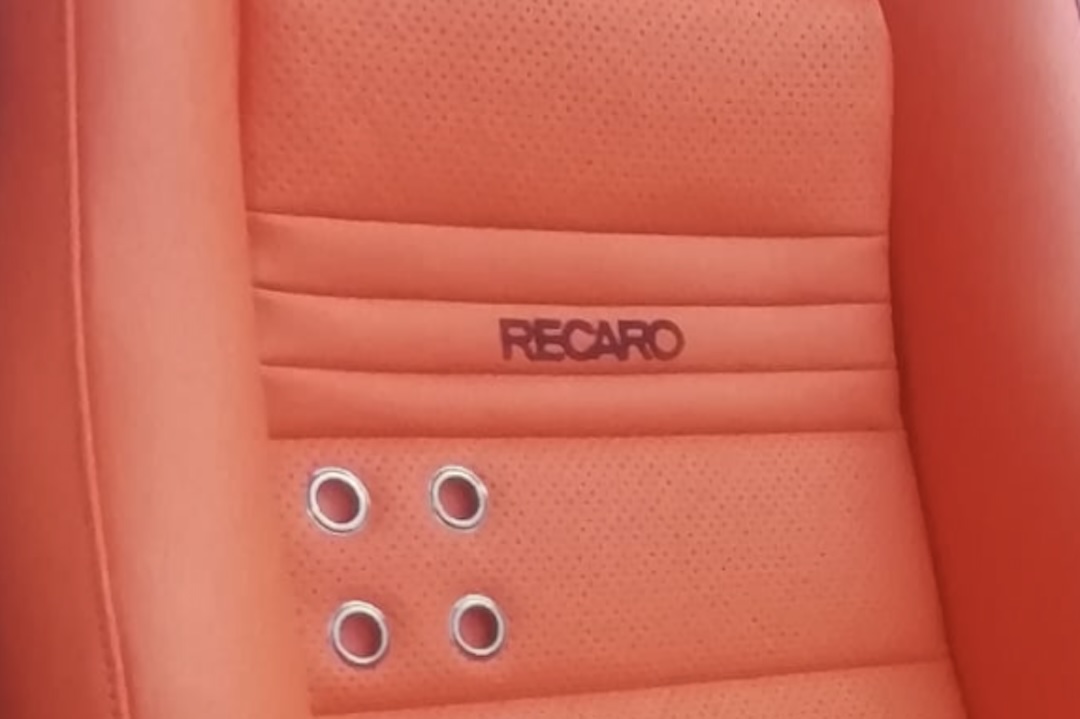 Leather Recaro seats embroidery