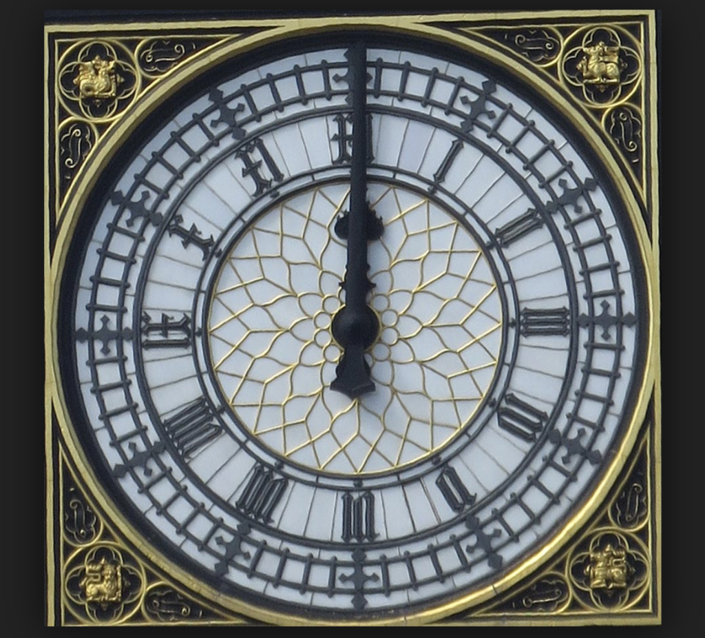 Big Ben London clock face