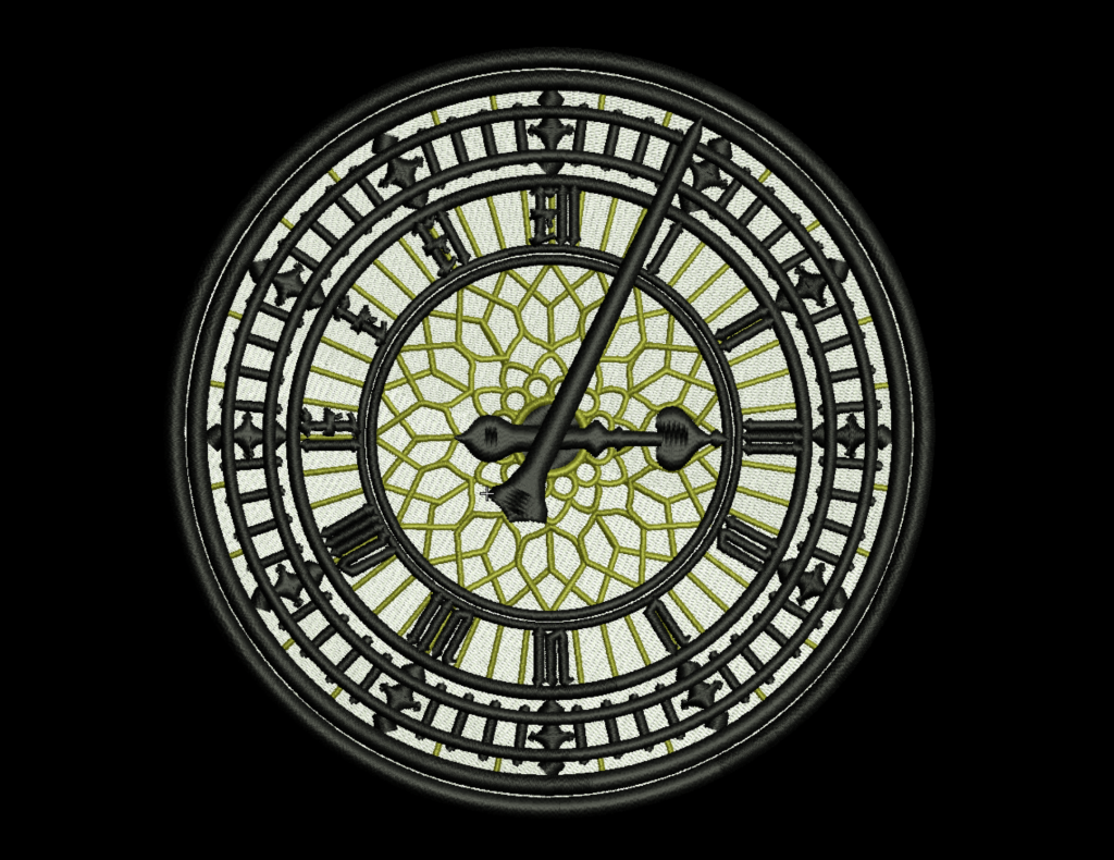 Big Ben London digitized embroidery image