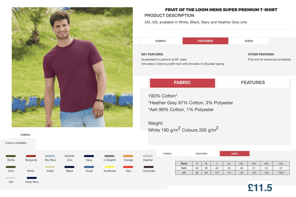 Embroidered fruit of the loom T-shirt