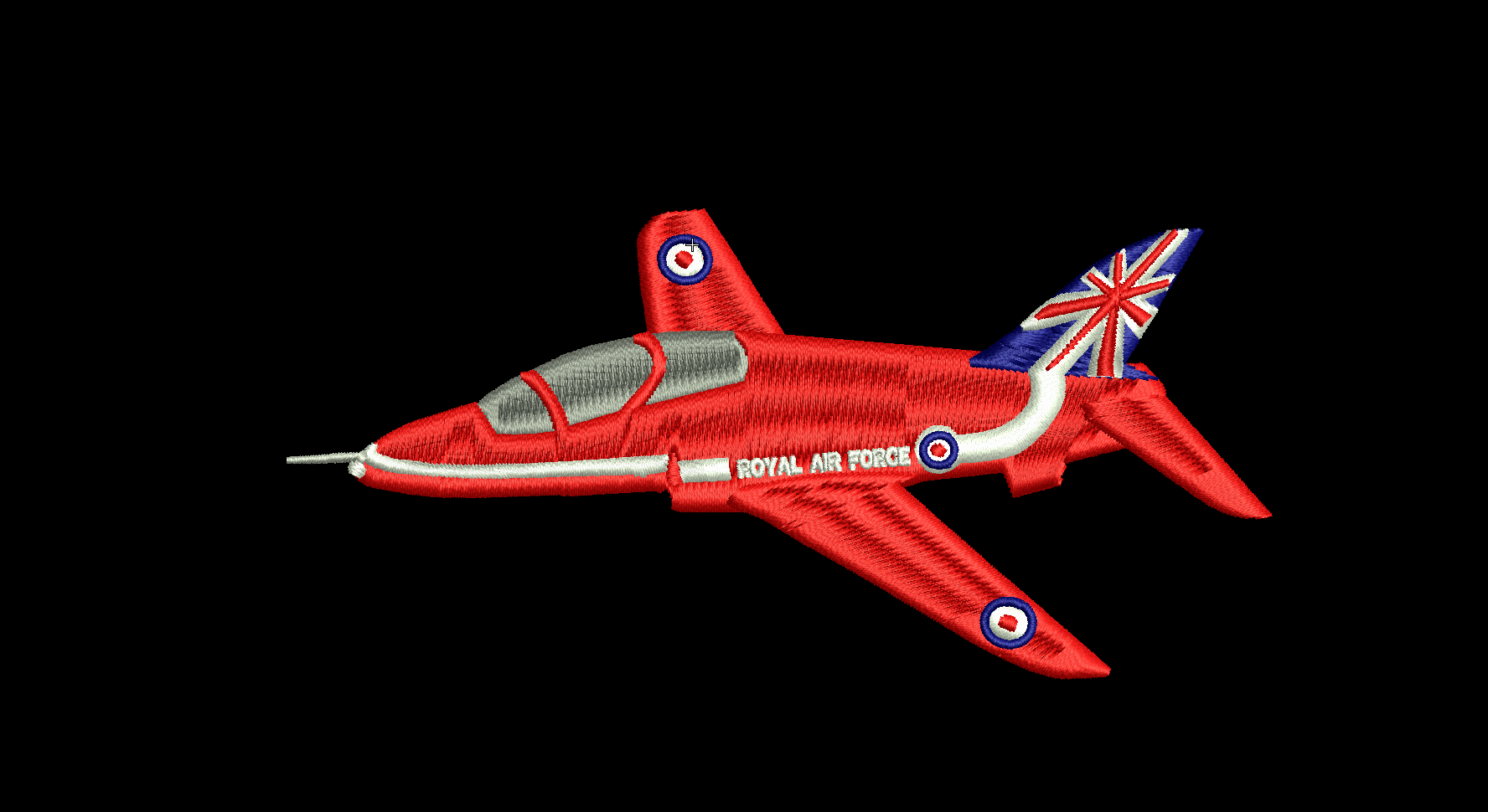 Red arrows embroidery