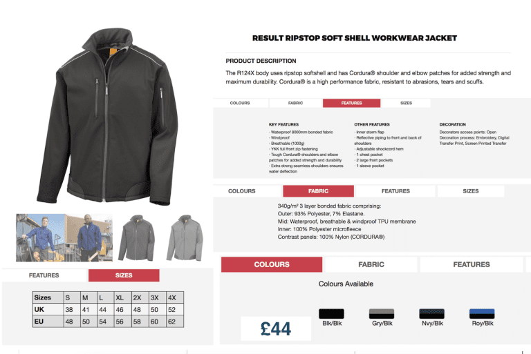 Custom embroidered soft shell jacket