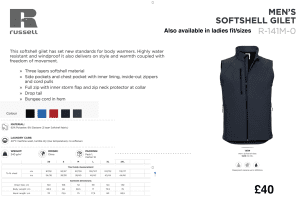 Custom embroidered body warmer gilet