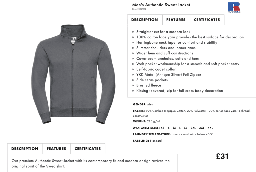 Embroidered sweat jacket