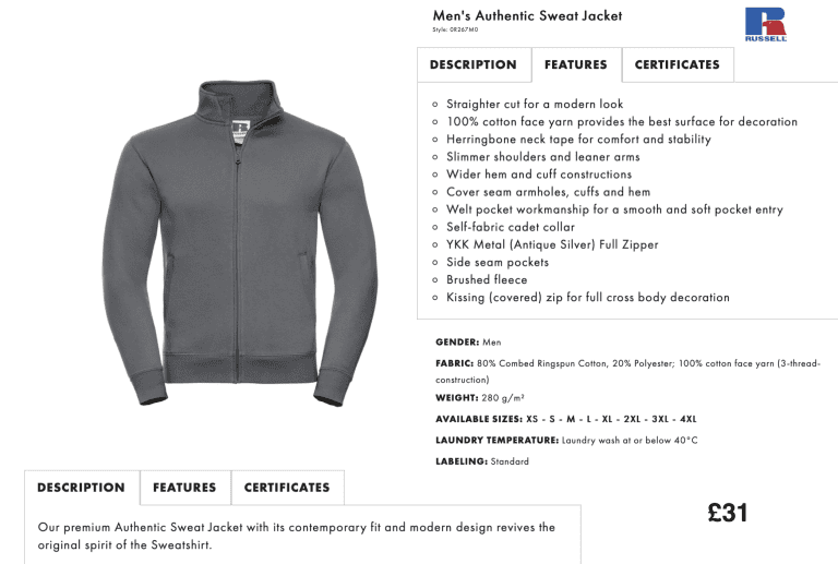Embroidered sweat jacket