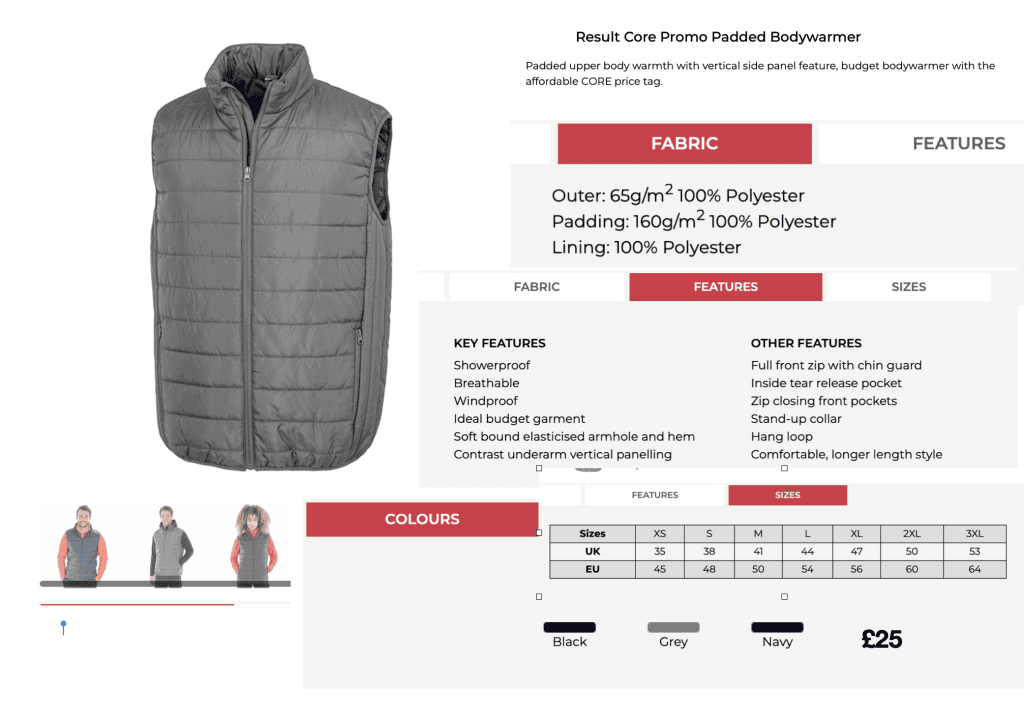 Embroidered result body warmer