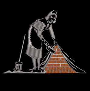 Banksy custom embroidery