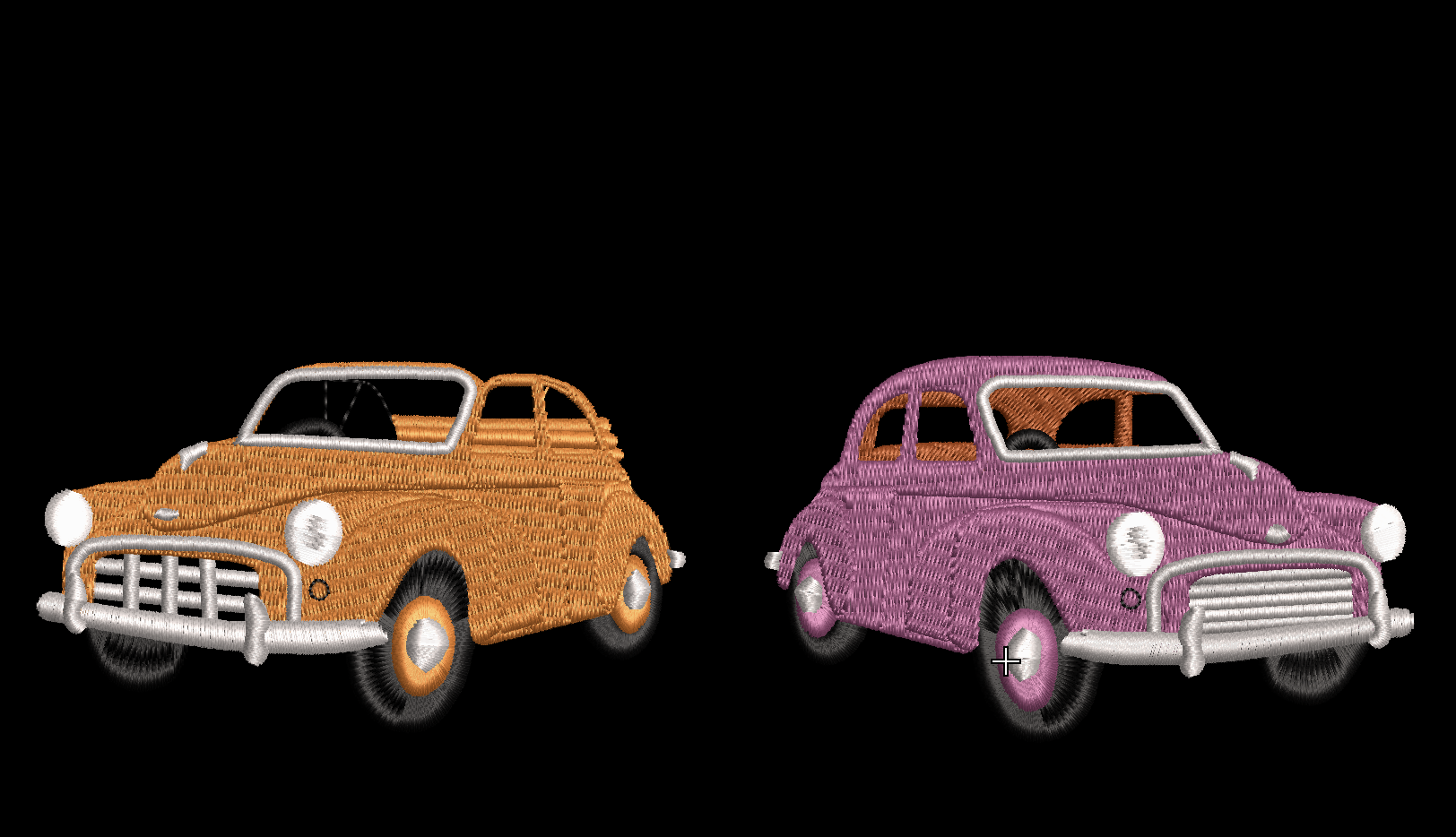 Morris Minor soft top hard top embroidered