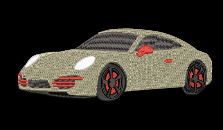 Porsche 911 RS embroidered car